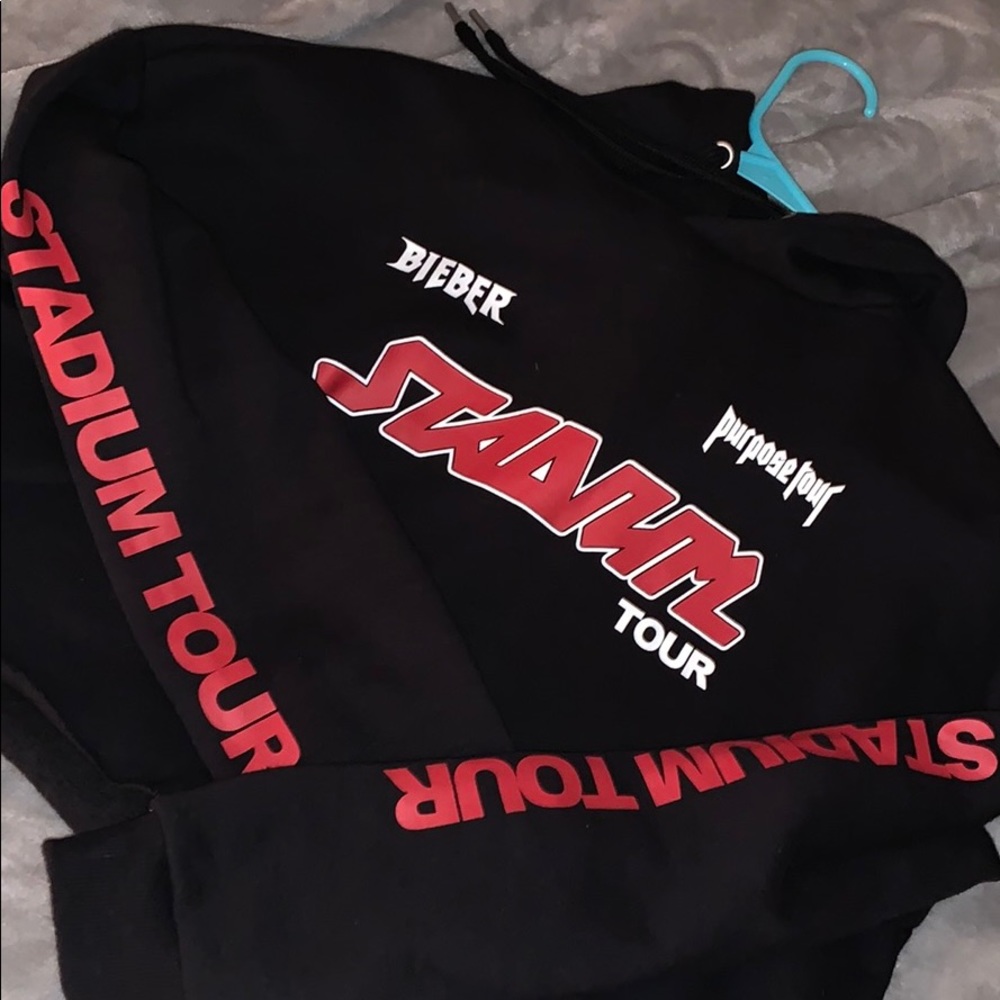 Justin Bieber H&M cropped hoodie